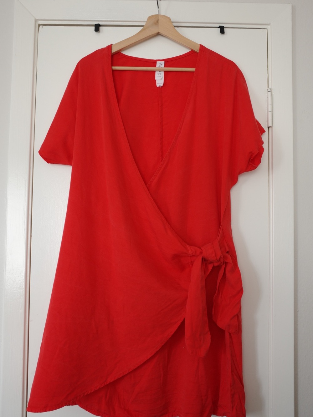 Red Wrap-Style Women's Top with Side Tie